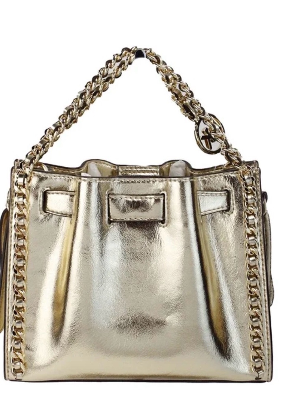 Michael Kors Metallic Gold Chain-Handle Shoulder Bag
